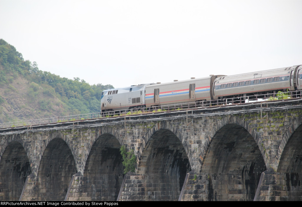 Amtrak P42DC 97 heading East over Rockville Bridge